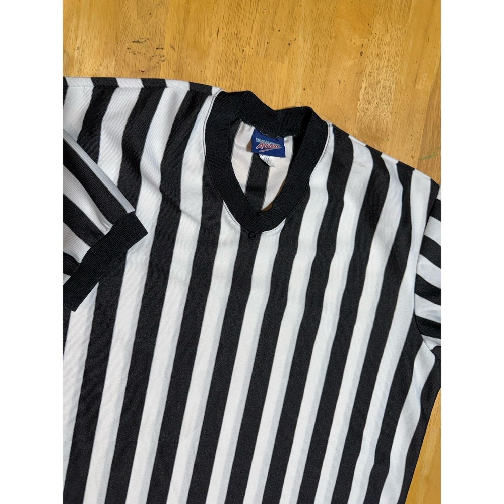 Vintage Dalco Athletic Referee Jersey USA Made Adult XL Black White Stripe Shirt